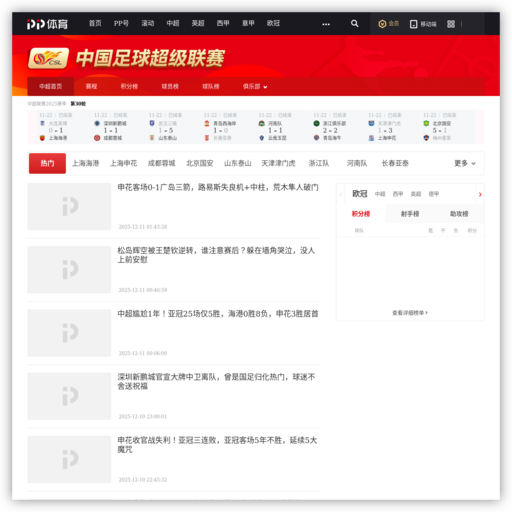 pp体育中超频道